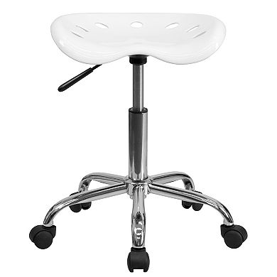 Flash Furniture Taylor White Tractor Seat Stool