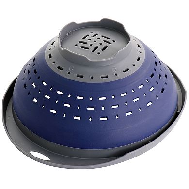 Oster Cocina Bluemarine Collapsible Polypropylene Colander in Navy