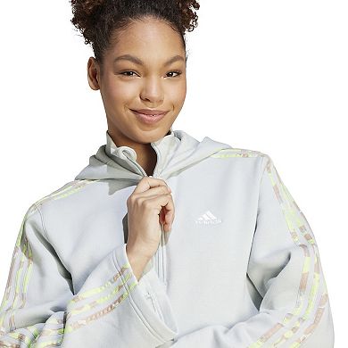 Women's adidas Floral Graphic 3-Stripes Fleece Hoodie