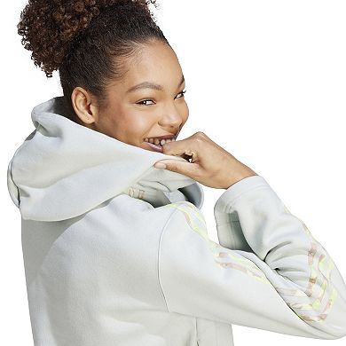 Women's adidas Floral Graphic 3-Stripes Fleece Hoodie