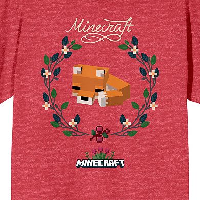 Juniors' Minecraft Sleeping Fox Graphic Tee