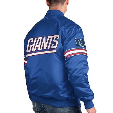 Men's Starter Royal New York Giants The Pick and Roll Full-Snap Jacket