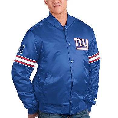 Men's Starter Royal New York Giants The Pick and Roll Full-Snap Jacket