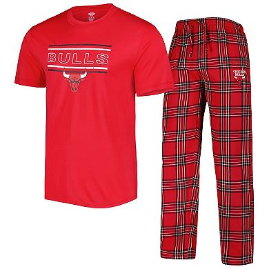 Men's Concepts Sport Red/Black Chicago Bulls Badge T-Shirt & Pajama Pants Sleep Set