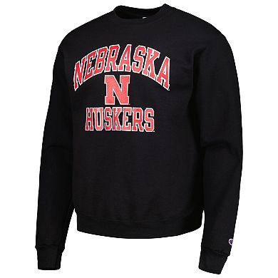 Men's Champion Black Nebraska Huskers High Motor Pullover Sweatshirt