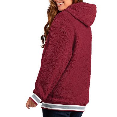 Women's G-III 4Her by Carl Banks Crimson Alabama Crimson Tide Game Over Sherpa Pullover Hoodie