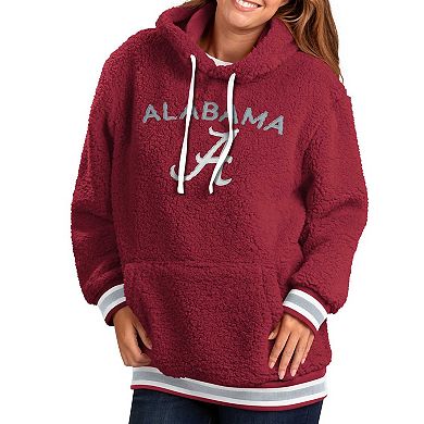 Women's G-III 4Her by Carl Banks Crimson Alabama Crimson Tide Game Over Sherpa Pullover Hoodie