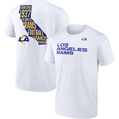 Men's Fanatics White Los Angeles Rams Hot Shot State T-Shirt