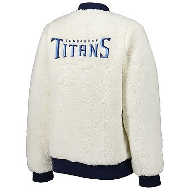 Women's G-III 4Her by Carl Banks Oatmeal/Navy Tennessee Titans Switchback Reversible Full-Zip Jacket