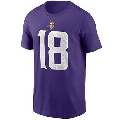 Men's Nike Justin Jefferson Purple Minnesota Vikings Name & Number T-Shirt