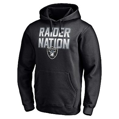 Men's Fanatics Black Las Vegas Raiders Hometown Collection Raider Nation Fitted Pullover Hoodie