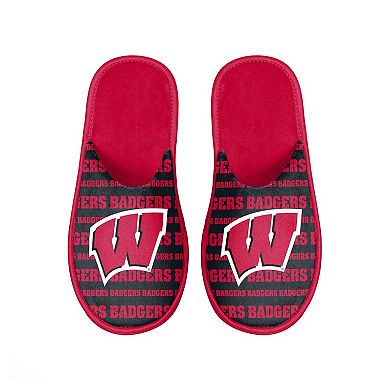 Men's FOCO Wisconsin Badgers Scuff Logo Slide Slippers