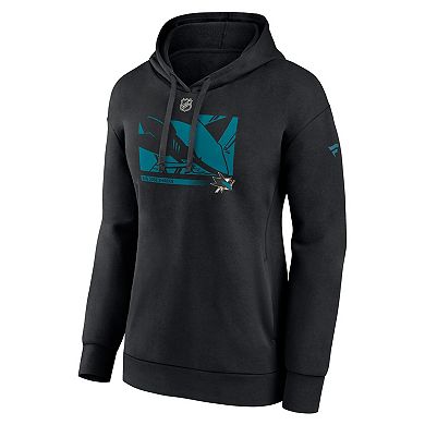 Women's Fanatics Black San Jose Sharks Authentic Pro Core Collection Secondary Logo Pullover Hoodie