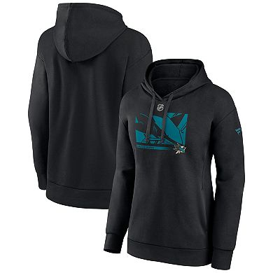 Women's Fanatics Black San Jose Sharks Authentic Pro Core Collection Secondary Logo Pullover Hoodie