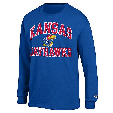 Men's Champion Royal Kansas Jayhawks High Motor Long Sleeve T-Shirt