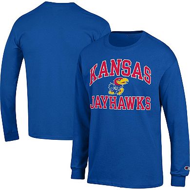 Men's Champion Royal Kansas Jayhawks High Motor Long Sleeve T-Shirt