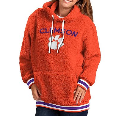 Women's G-III 4Her by Carl Banks Orange Clemson Tigers Game Over Sherpa Pullover Hoodie