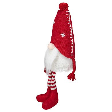 18-Inch Plush Red and White Sitting Christmas Gnome Tabletop Decoration