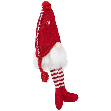 18-Inch Plush Red and White Sitting Christmas Gnome Tabletop Decoration