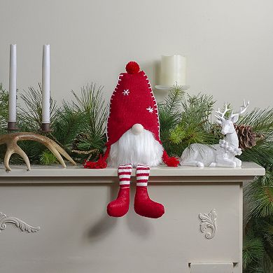 18-Inch Plush Red and White Sitting Christmas Gnome Tabletop Decoration