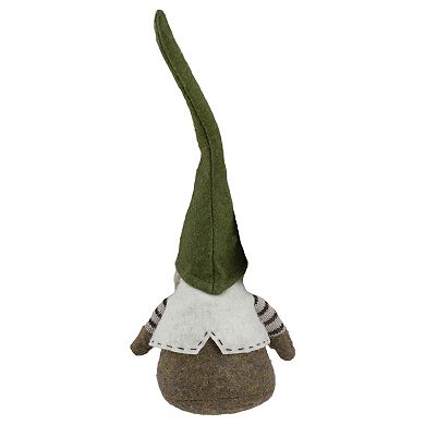 12" Green and Brown Sitting Gnome Christmas Figure