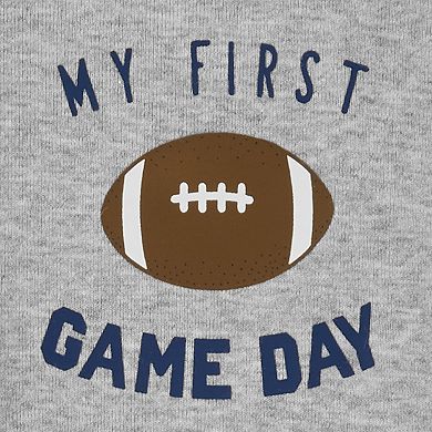 Baby Carter's 3-Piece Football "My First Game Day" Graphic Bodysuit, Jogger Pants, & Hat Set