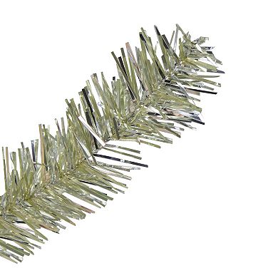 6' Pre-Lit Silver Champagne Artificial Metallic Tinsel Christmas Tree - Clear Lights