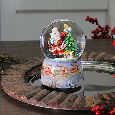 6" Waving Santa Claus Delivering Presents Musical Snow Globe