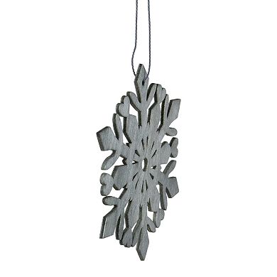 4.75" Gray Snowflake Hanging Christmas Ornament