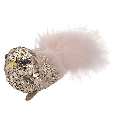 4" Pink Sequin Clip On Bird Christmas Ornament