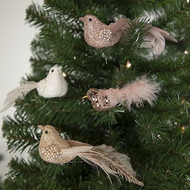4" Pink Sequin Clip On Bird Christmas Ornament
