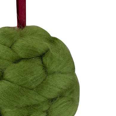 4.25" Green Yarn Ball Hanging Christmas Ornament