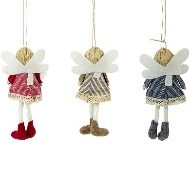 Set of 3 Hanging Angel Doll Christmas Ornaments 6"