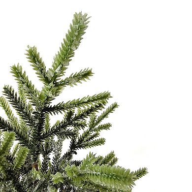 16.5" Frosted Ice Pine Tree in Natural Jute Base Christmas Decoration