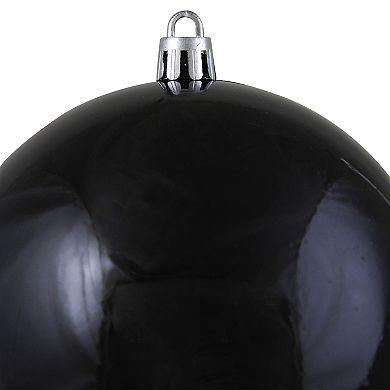 Shiny Black Shatterproof Christmas Ball Ornament 4" (100mm)