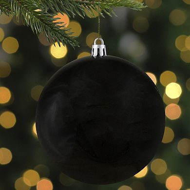 Shiny Black Shatterproof Christmas Ball Ornament 4" (100mm)