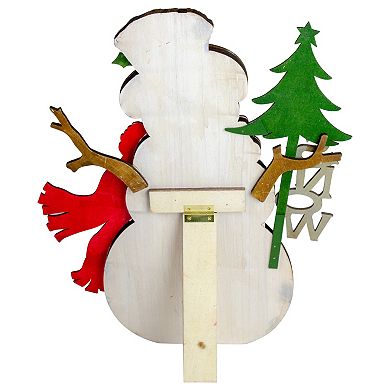 18" Snowman with 'Snow' Sign Wooden Christmas Decoration