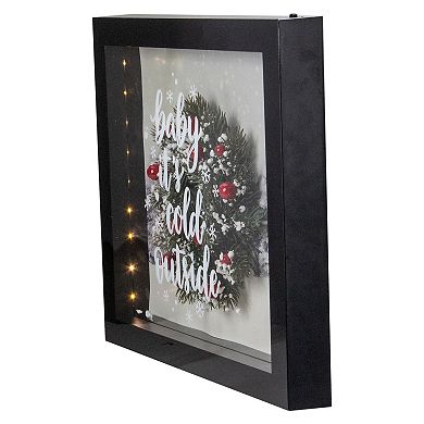 14" Black Framed 3D "Baby It's Cold Outside" Christmas LED Decor Box