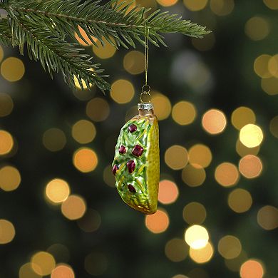 3.5" Yellow Taco Glass Christmas Ornament