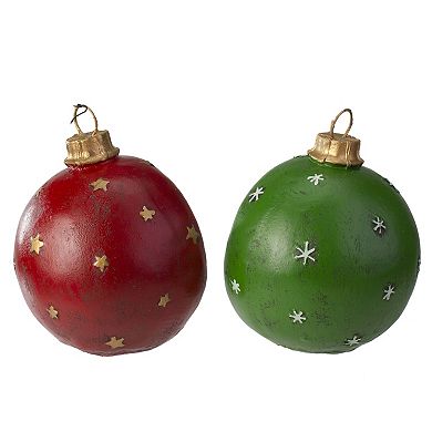 Set of 2 LED Lighted Winter Scene Christmas Ornament Decorations 5.75"