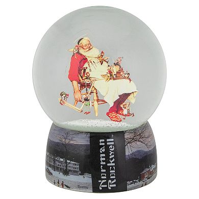 6.5" Norman Rockwell 'Santa and His Helpers' Christmas Snow Globe