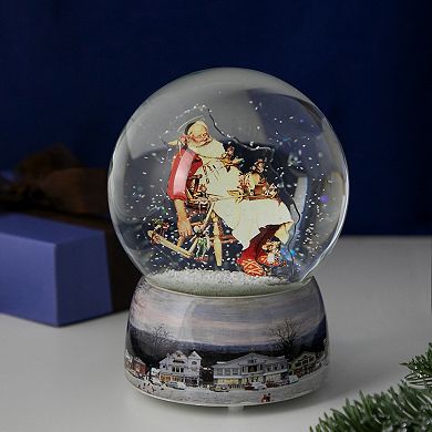 6.5" Norman Rockwell 'Santa and His Helpers' Christmas Snow Globe