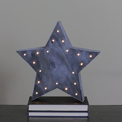 9.75" Lighted Gray 5 Point Star Christmas Decoration