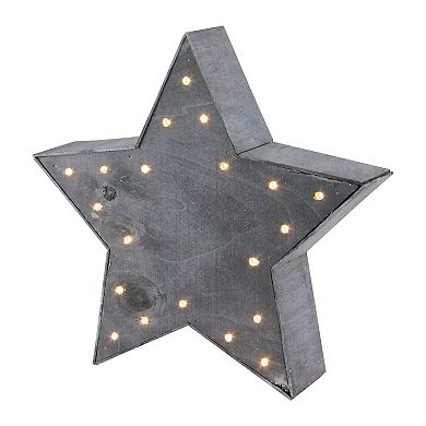 9.75" Lighted Gray 5 Point Star Christmas Decoration