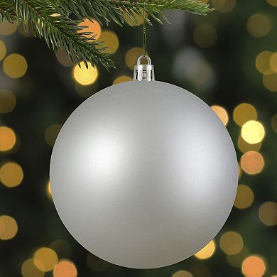 Matte Silver Shatterproof Christmas Ball Ornament 4" (100mm)