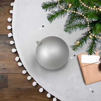 Matte Silver Shatterproof Christmas Ball Ornament 4" (100mm)