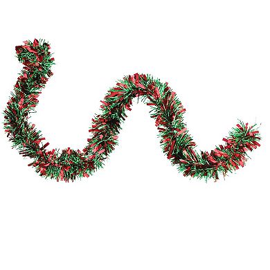 50' x 3" Red and Green Wide Cut 6-Ply Artificial Christmas Garland - Unlit