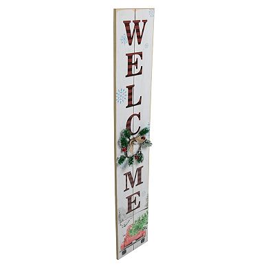 31.75" LED Lighted Welcome Sign with Truck Christmas Sign