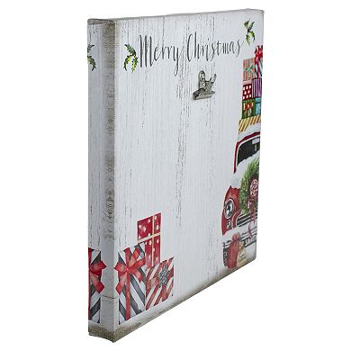 10" Car and Gifts Merry Christmas Canvas Wall Art with Photo Clip