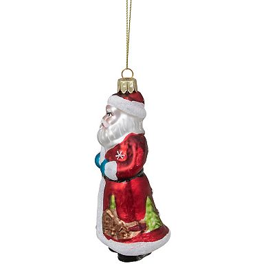 5.5" Classic Saint Nicholas Hanging Glass Christmas Ornament